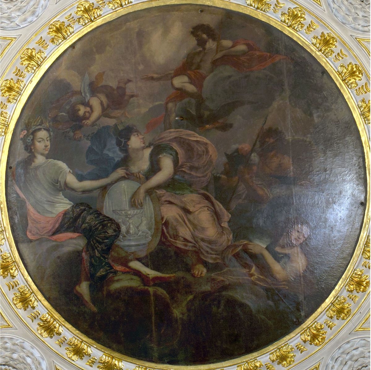 Deckengemälde vor der Restaurierung