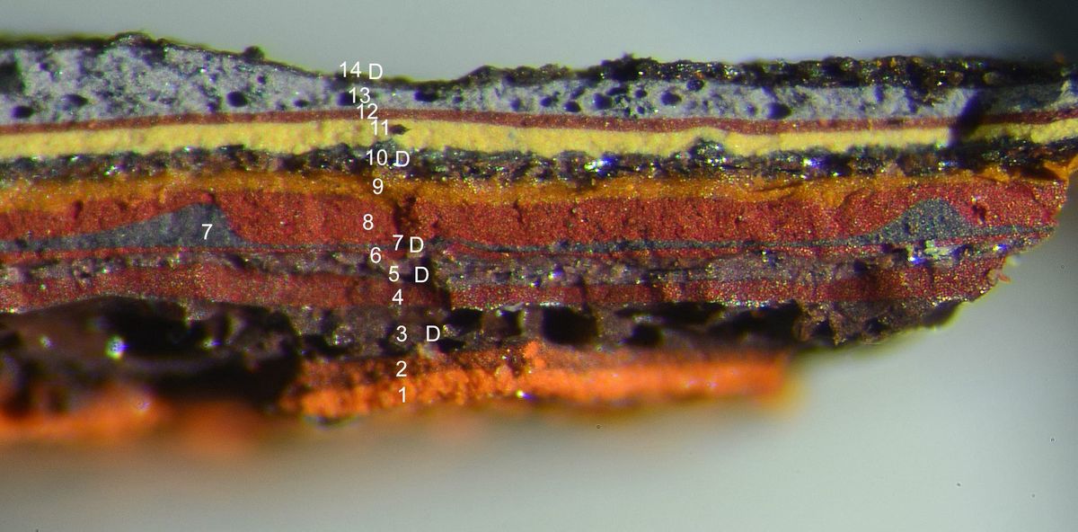 Freilegungstreppe Farbstreifen